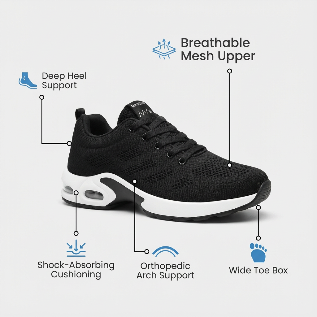 Orthora Pro – Schuhe für 12-Stunden-Schichten zur Linderung von Fuß-, Knie- und Rückenschmerzen (BOGO)