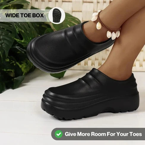 NursePro 12-Stunden-Schicht Clogs – Eingebaute Fußgewölbeunterstützung für Fersensporn, Breiter Zehenbereich, Rutschfest