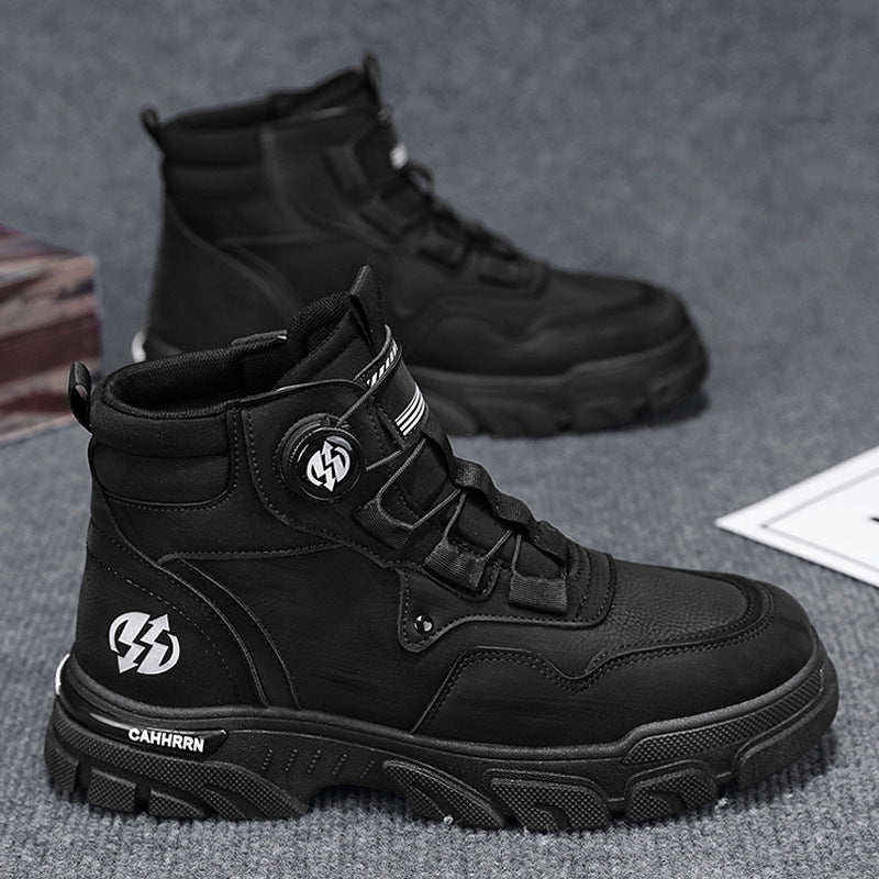 Herren Rutschfeste Herren-Freizeitschuhe mit dickem Sohlenboden und hohem Schaft